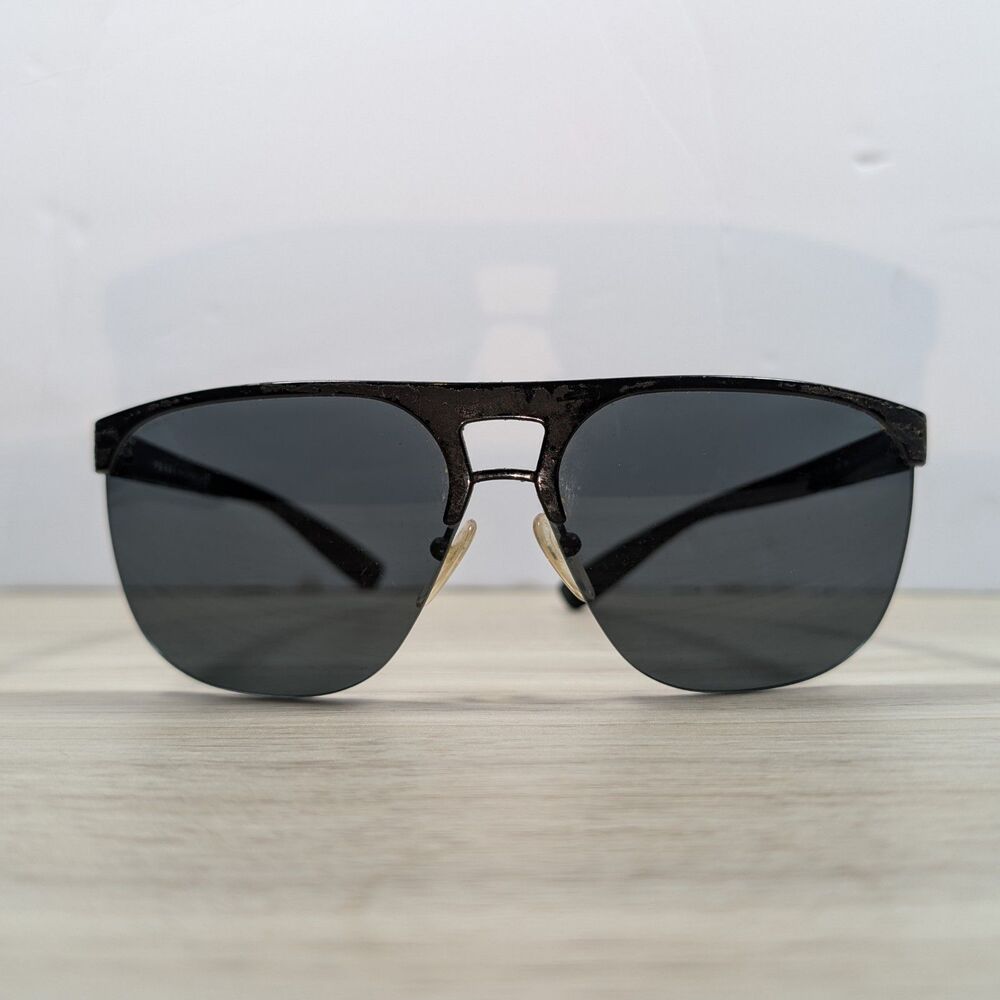 Prada Black Aviator Style Sunglasses Made In Italy Designer Frames